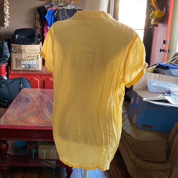 Yellow button down top - Picture 2 of 6